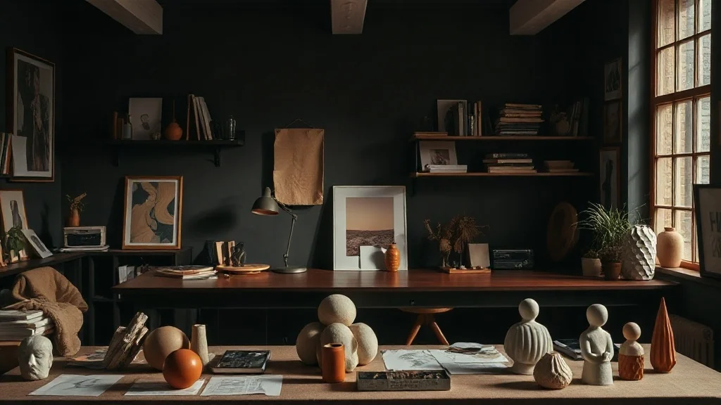 AI-generated creative workspace made with FLUX Schnell in OfflineCreator Studio